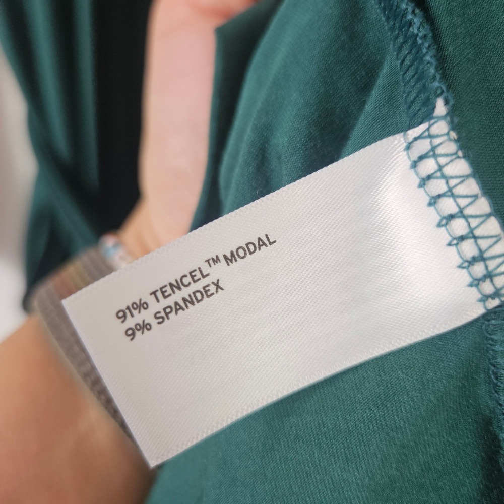 Duluth Trading Co Dang Soft Knee Length Robe Sz XL Green Jersey Knit Wrap - Picture 10 of 10